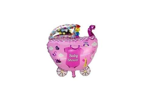 Grote XL roze kinderwagen ballon babyshower voor geboorte
