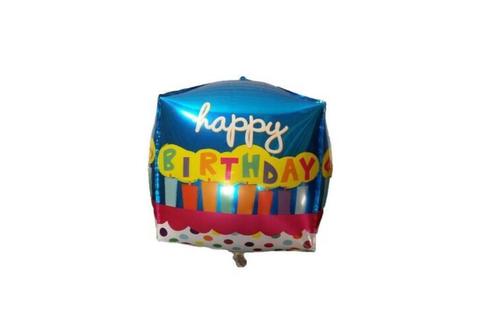 Grote XL happy birthday ballon kubus 60 cm