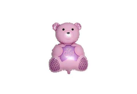 Grote XL roze beer ballon its a girl voor geboorte meisje