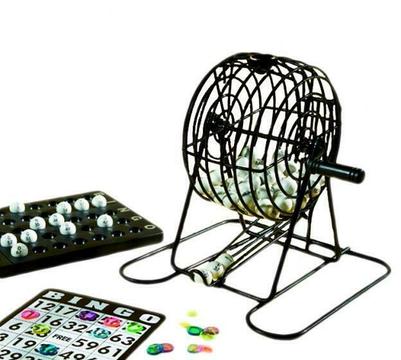 Longfield Games stalen bingomolen set 13,5 cm zwart