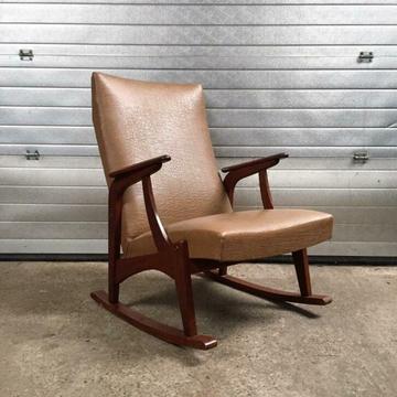 Retro vintage deens design schommelstoel fauteuil 60s