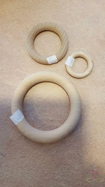 Houten ring 7,2 cm handwerken macrame
