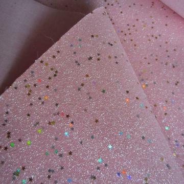 30 cm x 138 cm fijne glitter stof baby roze met gouden