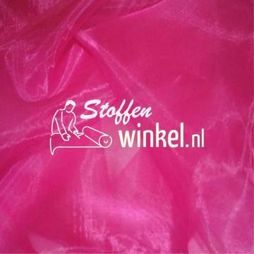 Organza stof roze 150 cm breed 100% polyester