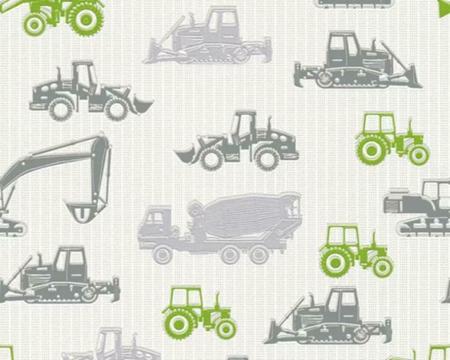 GROENE VOERTUIGEN BEHANG - tractor, shovel, graafmachine