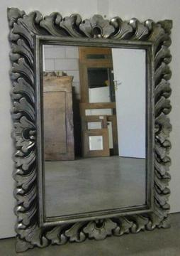 Barok Spiegel - houten lijst - zilver - 80 x 60cm- TTM Wonen