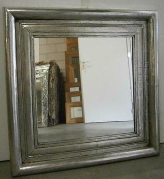 Barok Spiegel - houten lijst - zilver - 80 x 80 cm-TTM Wonen