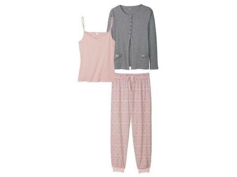 Pyjama voor dames XS (32/34), Grijs/roze