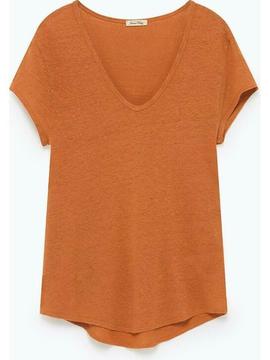 Tot -67% | American Vintage Linnen shirt Lolosister oranje