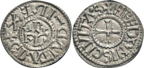 Denar, Rennes Karolinger Karl der Kahle, 843-877 zilver
