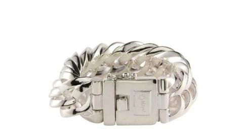 Zilveren grove armband fantasie 925