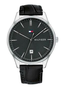 Tommy Hilfiger Damon Horloge met Zwart Lederen Horlogeband