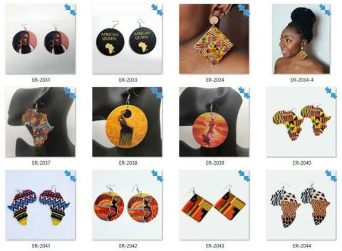 Afrikaanse oorbellen - Houten / etnische African earrings