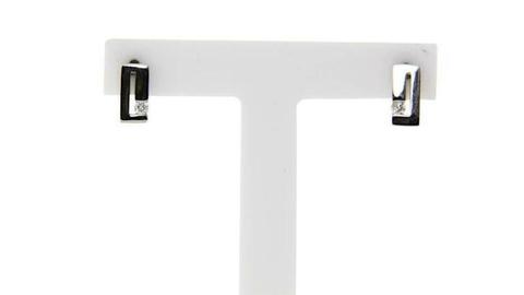 Witgouden oorstekers met diamant 14 krt