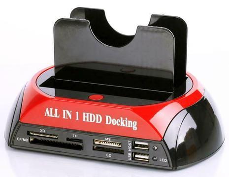 All in 1 HDD Dual Docking Station Backup IDE HDD Card Reader