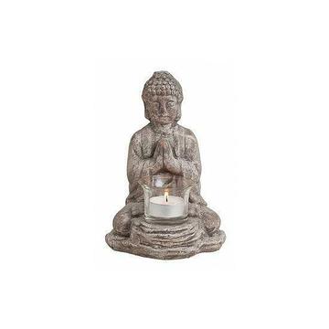 Boeddha beeldje theelichthouder 19 cm - Boeddha beelden bu