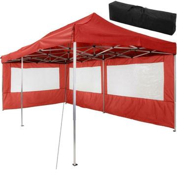 tectake partytent opvouwb. 3x6 m - 2 zijdelen rood - 403161