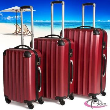 Koffer Koffers Kofferset hard met wieltjes rood A400718