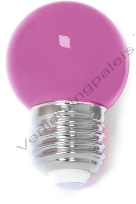 ROZE - LED kogellamp 1W E27 fitting