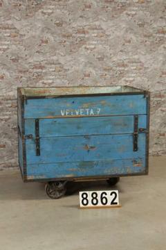 Industriële vintage trolley/kar/bijzettafel nr.8862